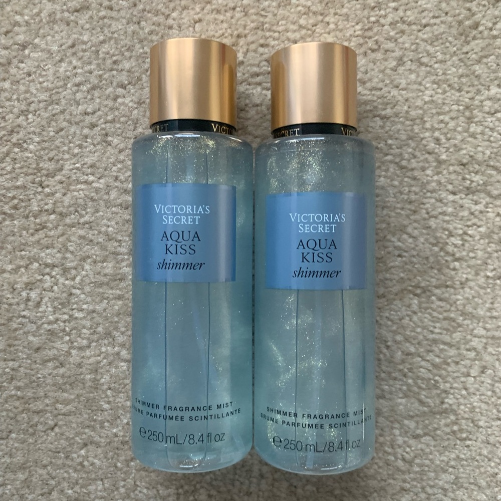 Victoria's Secret Aqua Kiss Shimmer Mist with Gold Cap